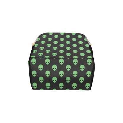 Alien Green Neon Pattern Print Design 01 Diaper Bag Backpack