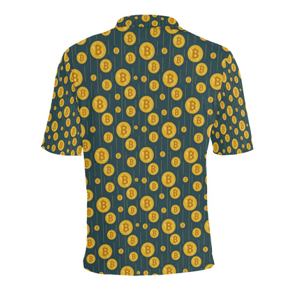 Bitcoin Pattern Print Design 01 Men Polo Shirt