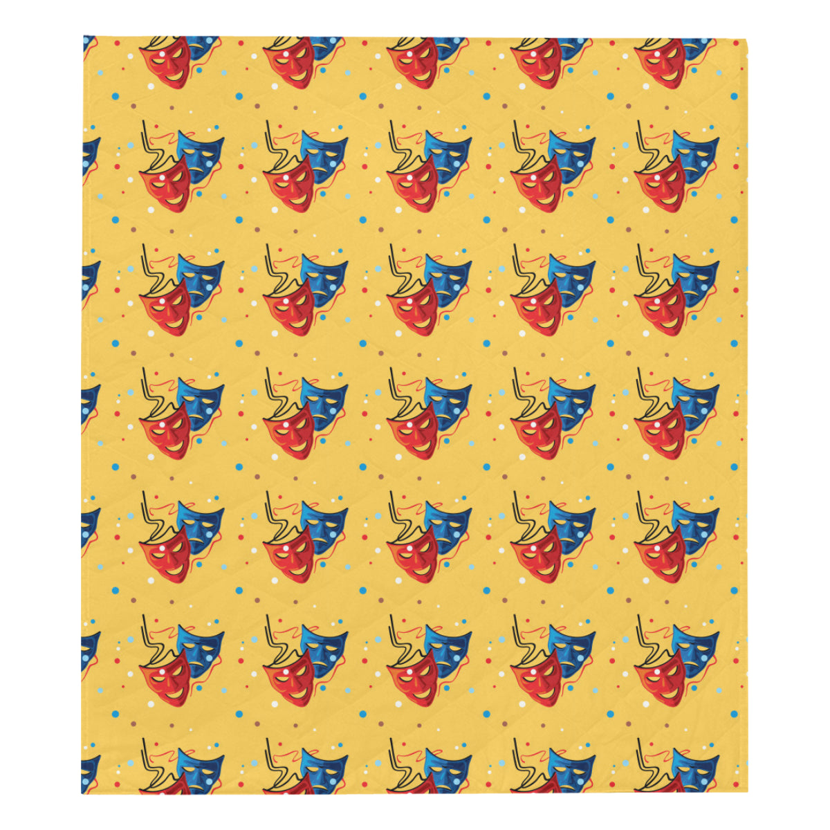 Acting Mask Pattern Print Design 02 Premium Quilt