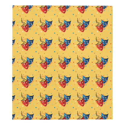 Acting Mask Pattern Print Design 02 Premium Quilt