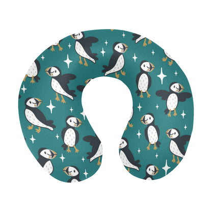 Puffin Pattern Print Design A05 U-Shaped Travel Neck Pillow