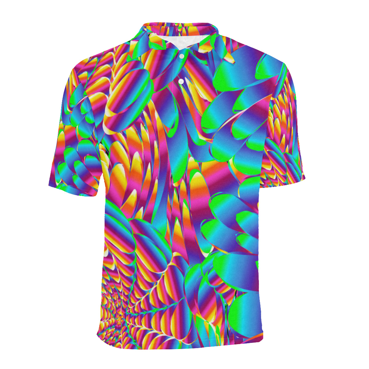 Psychedelic Trippy Pattern Men Polo Shirt