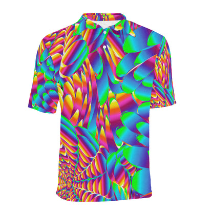 Psychedelic Trippy Pattern Men Polo Shirt
