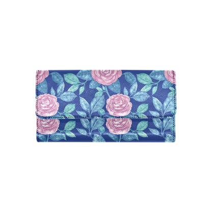 Camellia Pattern Print Design CM05 Women's Trifold Wallet