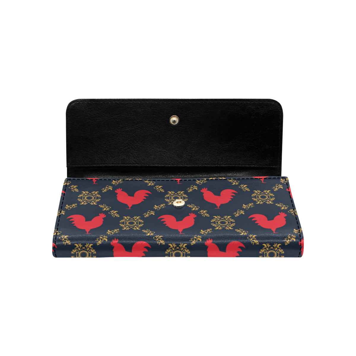 Rooster Pattern Print Design A02 Women's Trifold Wallet