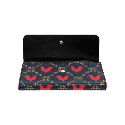 Rooster Pattern Print Design A02 Women's Trifold Wallet