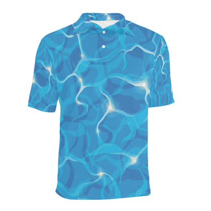 Ocean Reflex Pattern Print Design A02 Men Polo Shirt