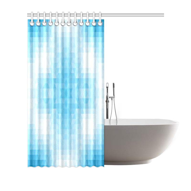 Geometric Blue Pattern Print Design 01 Shower Curtain