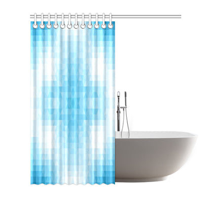 Geometric Blue Pattern Print Design 01 Shower Curtain