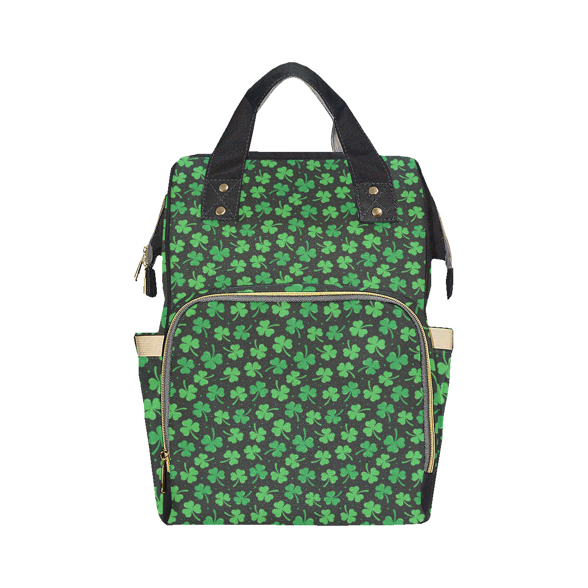 Clover  Pattern Print Design 04 Diaper Bag Backpack