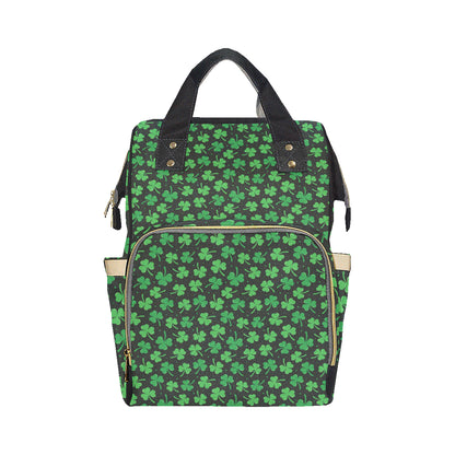 Clover  Pattern Print Design 04 Diaper Bag Backpack