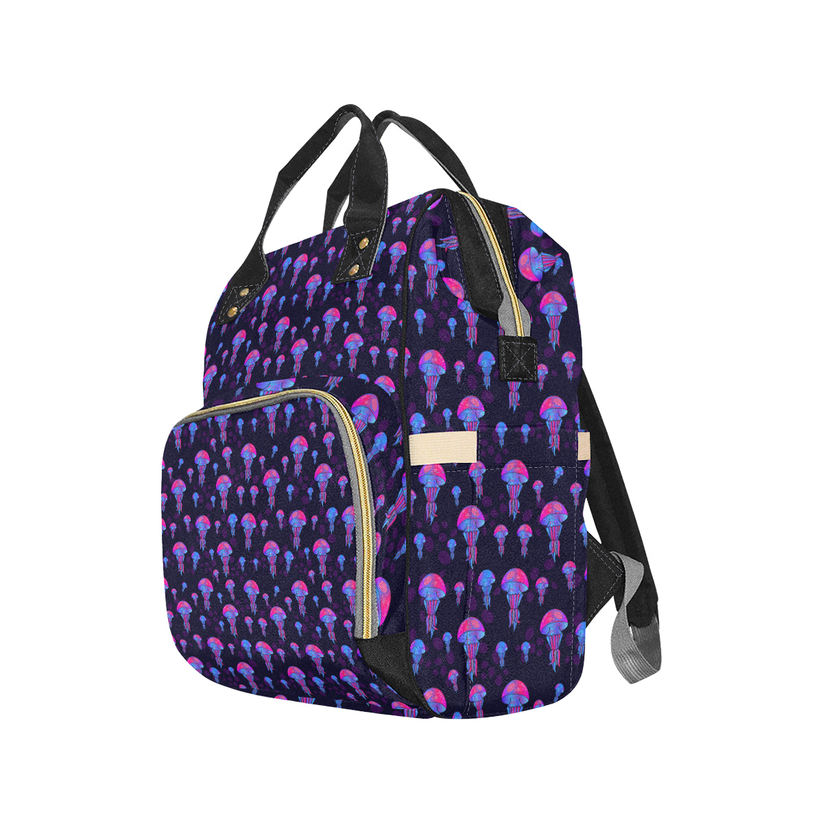 Jellyfish Neon Print Diaper Bag Backpack