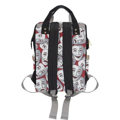 Acting Mask Pattern Print Design 01 Diaper Bag Backpack