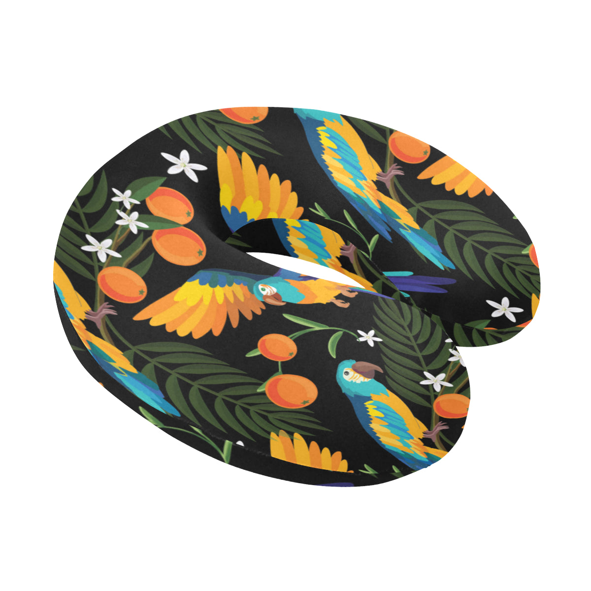 Macaw Pattern Print Design 03 U-Shaped Travel Neck Pillow