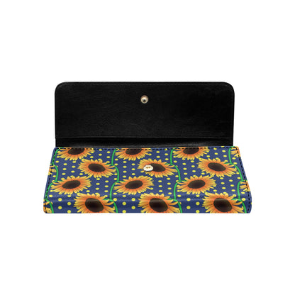 Sunflower Pattern Print Design SF03 Women's Trifold Wallet