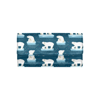 Polar Bear Pattern Print Design PB02 Women's Trifold Wallet