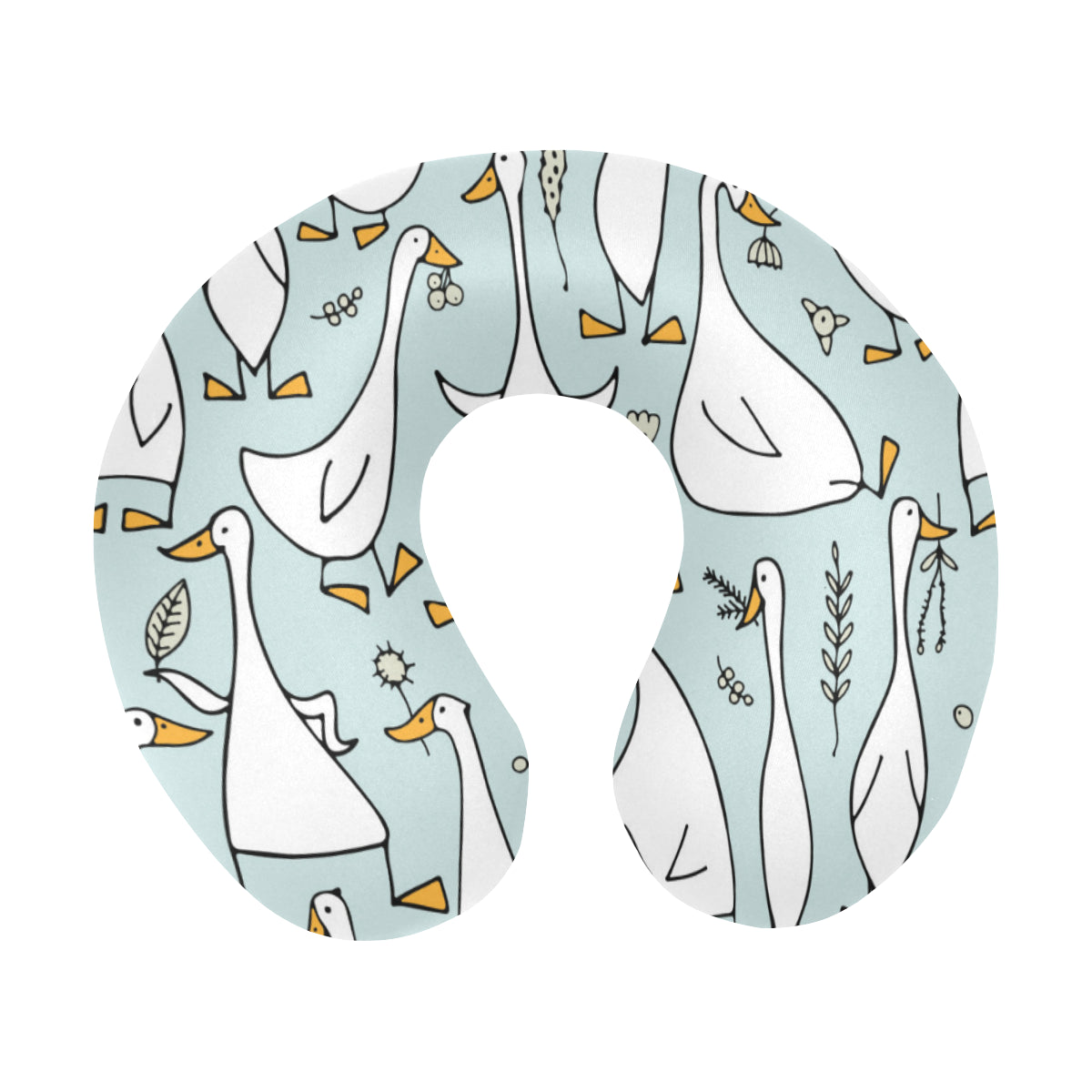 Goose Pattern Print Design 03 U-Shaped Travel Neck Pillow