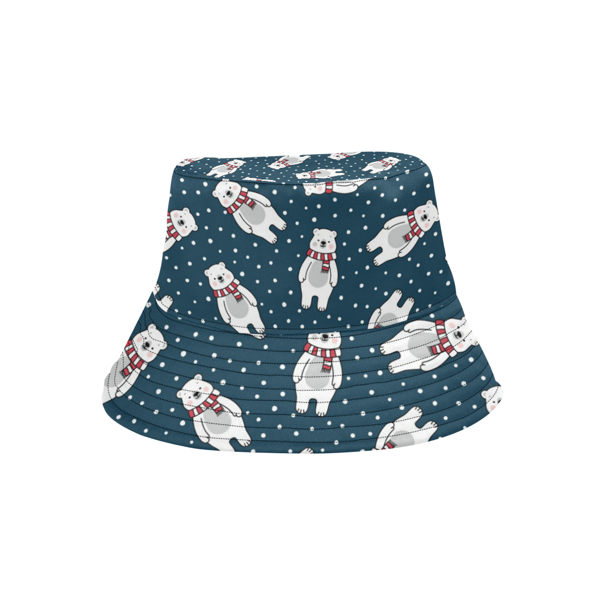 Polar Bear Pattern Print Design PB05 Unisex Bucket Hat