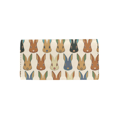 Rabbit Pattern Print Design RB04 Women's Trifold Wallet