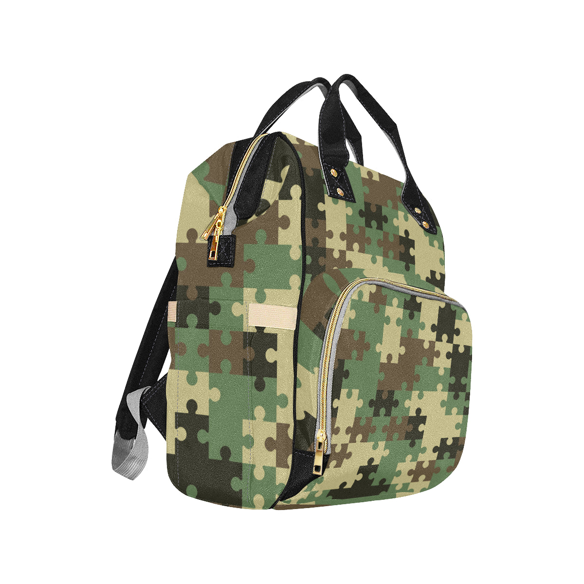 Puzzle Camo Pattern Print Design A03 Diaper Bag Backpack