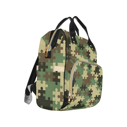 Puzzle Camo Pattern Print Design A03 Diaper Bag Backpack