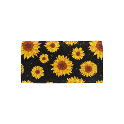 Sunflower Pattern Print Design SF09 Women's Trifold Wallet