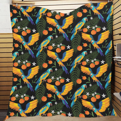 Macaw Pattern Print Design 03 Premium Quilt