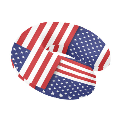 Patriotic US Flag Pattern Print Design A01 U-Shaped Travel Neck Pillow