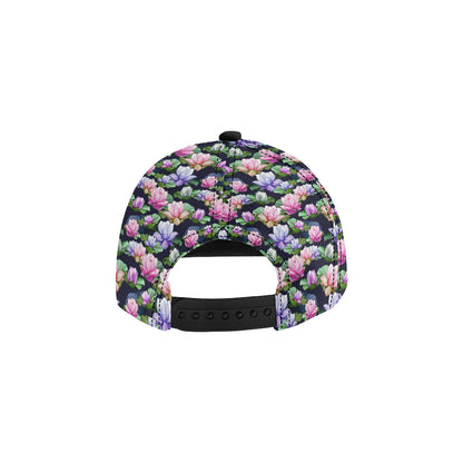 Lotus Flower Print Design Snapback Cap