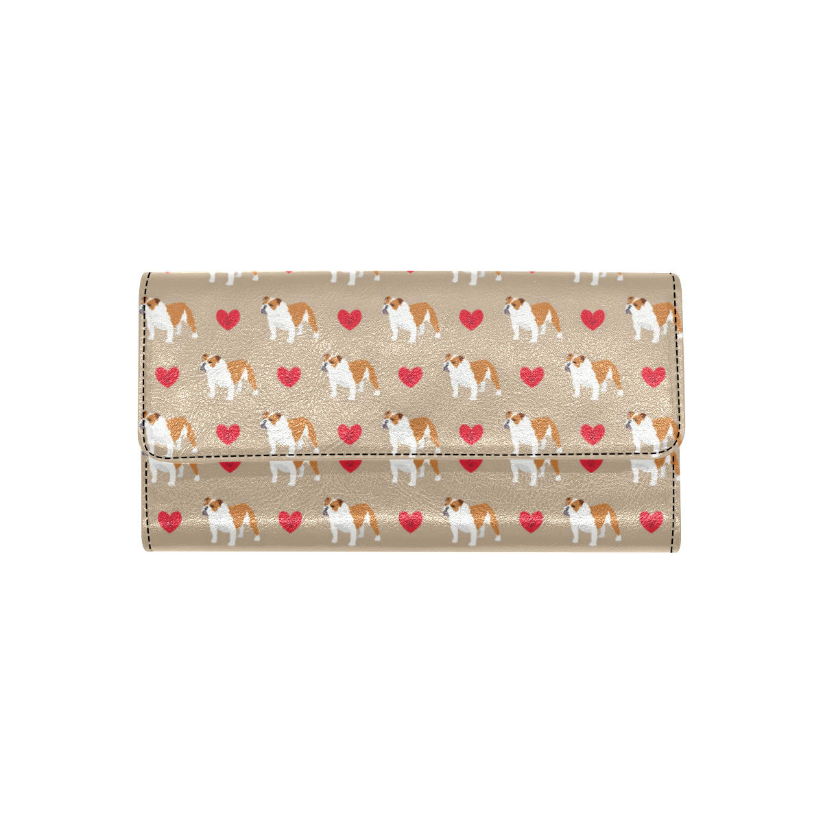 Bulldogs Pattern Print Design 02 Women's Trifold Wallet