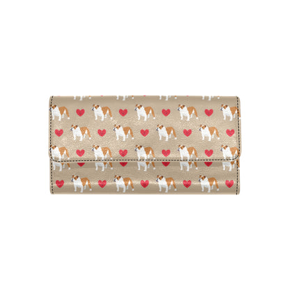 Bulldogs Pattern Print Design 02 Women's Trifold Wallet