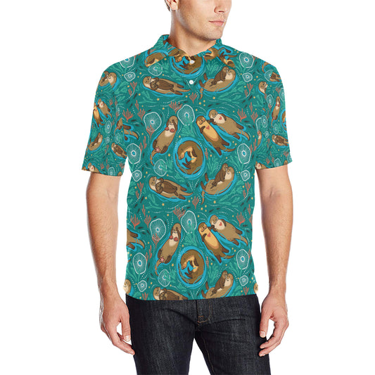 Sea Otter Pattern Print Design 01 Men Polo Shirt