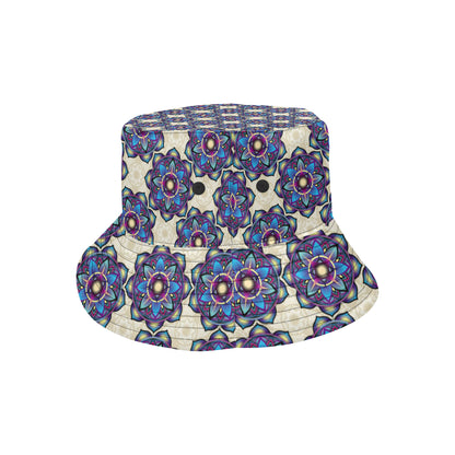 lotus Boho Pattern Print Design LO08 Unisex Bucket Hat
