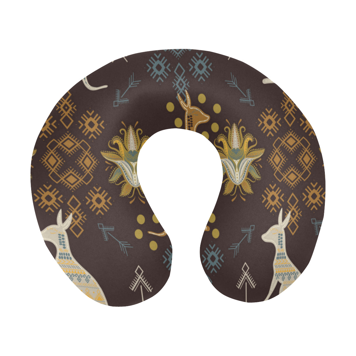 Kangaroos Pattern Print Design 03 U-Shaped Travel Neck Pillow
