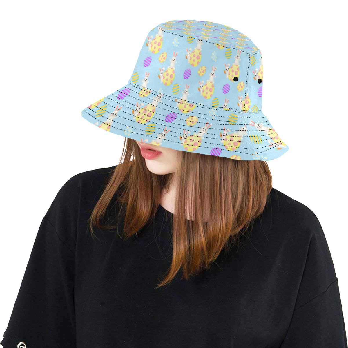 Easter Eggs Pattern Print Design RB015 Unisex Bucket Hat