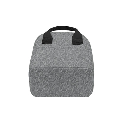 Elm Leave Grey Print Pattern Insulated Lunch Bag