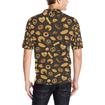 Bread Pattern Print Design 05 Men Polo Shirt
