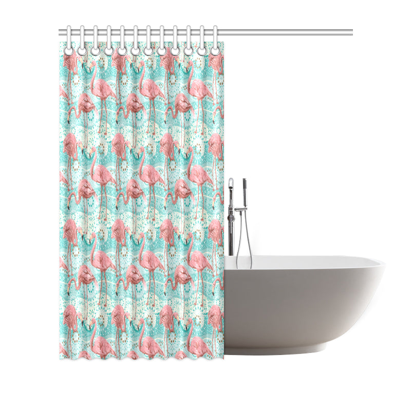 Flamingo Background Themed Print Shower Curtain