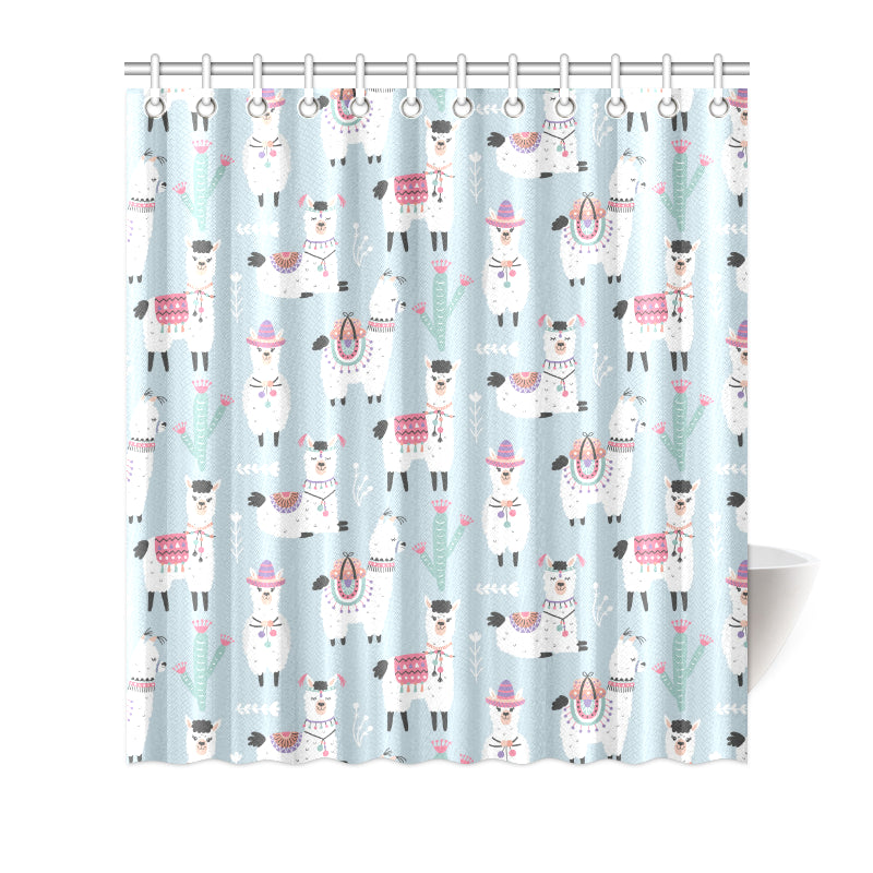 Llama Pattern Print Design 04 Shower Curtain