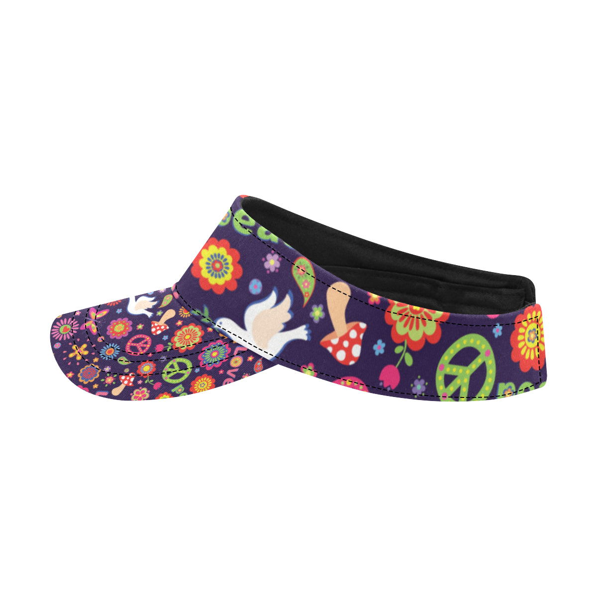 Flower Power Peace Design Print Unisex Sun Visor