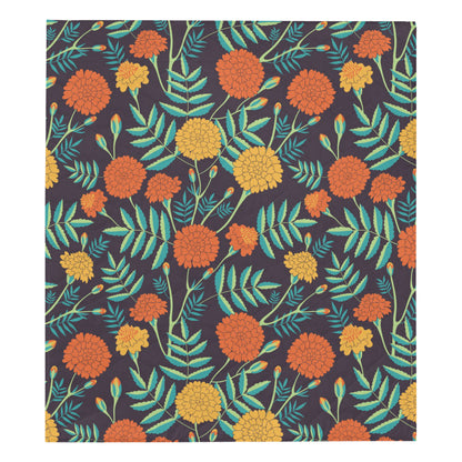 Marigold Pattern Print Design MR01 Premium Quilt