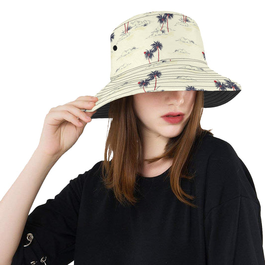 Palm Tree Pattern Print Design PT08 Unisex Bucket Hat
