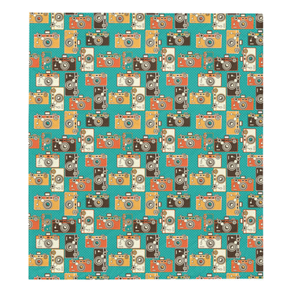 Camera Pattern Print Design 02 Premium Quilt