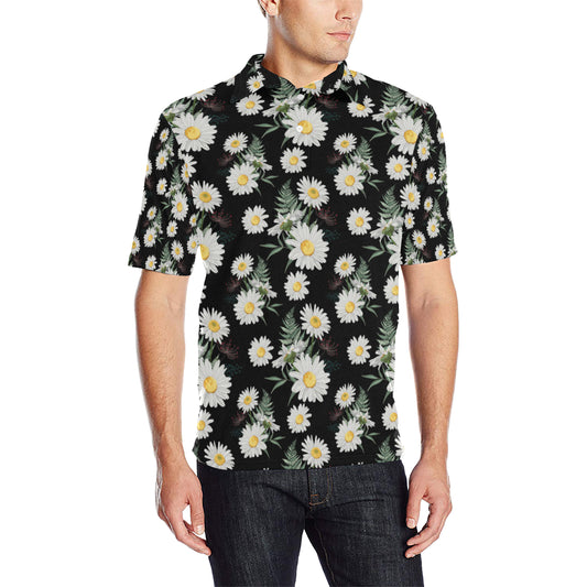 Daisy Pattern Print Design DS07 Men Polo Shirt