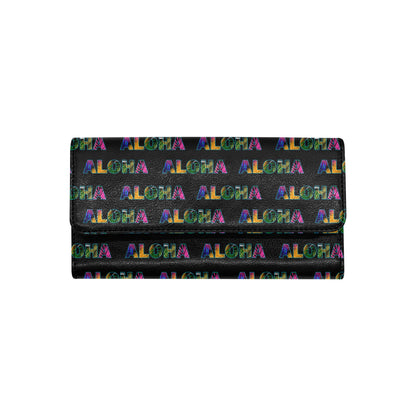Aloha Hawaii Neon Women's Trifold Wallet
