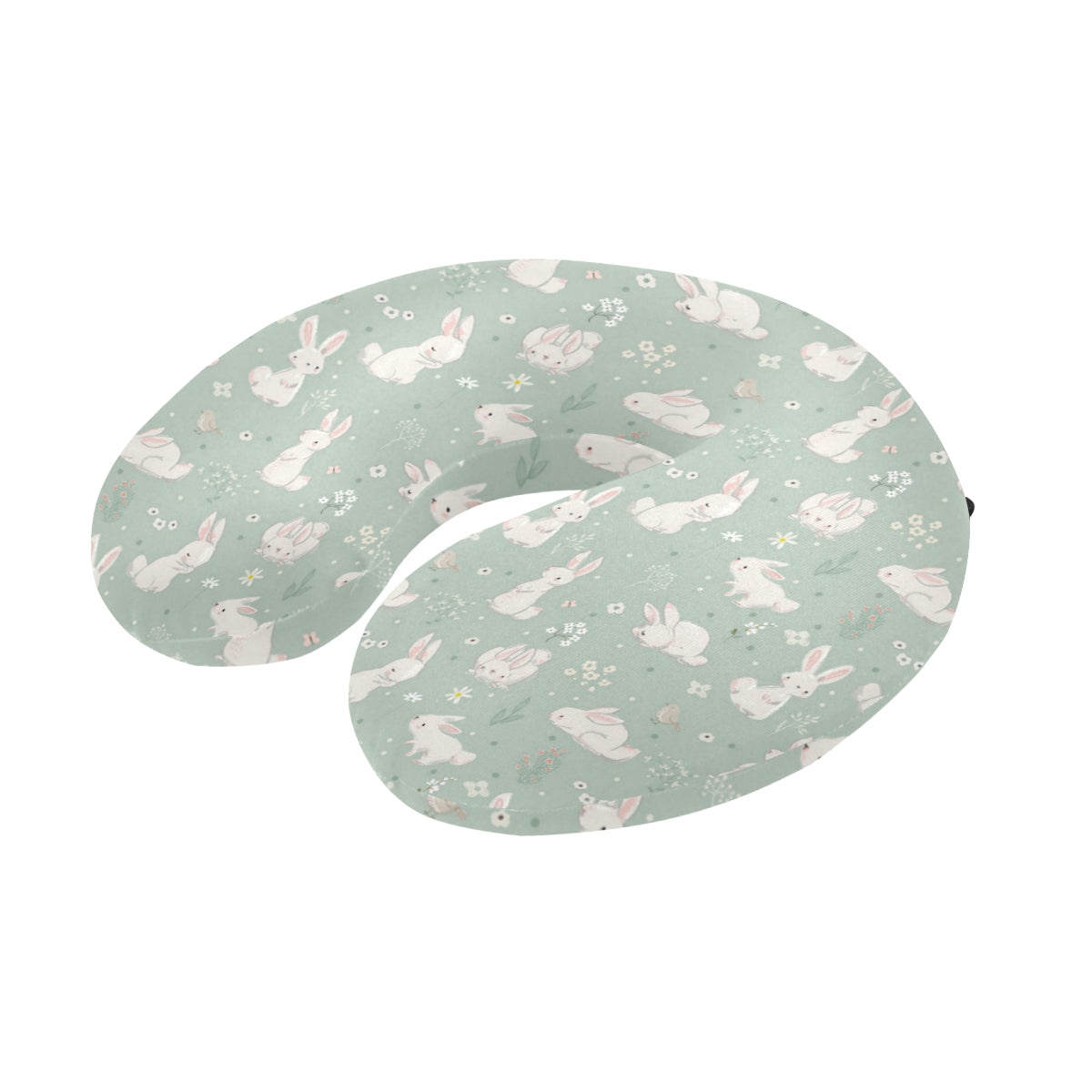 Bunny Pattern Print Design 03 U-Shaped Travel Neck Pillow