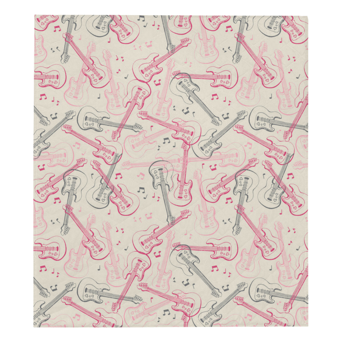 Bass Guitar Pattern Print Design 02 Premium Quilt