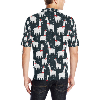 Alpaca Pattern Print Design 04 Men Polo Shirt