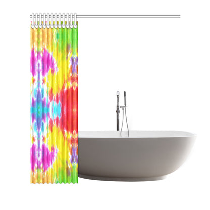 Tie Dye Rainbow Themed Print Shower Curtain