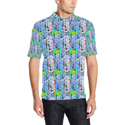 Elephant Art color Print Pattern Men Polo Shirt